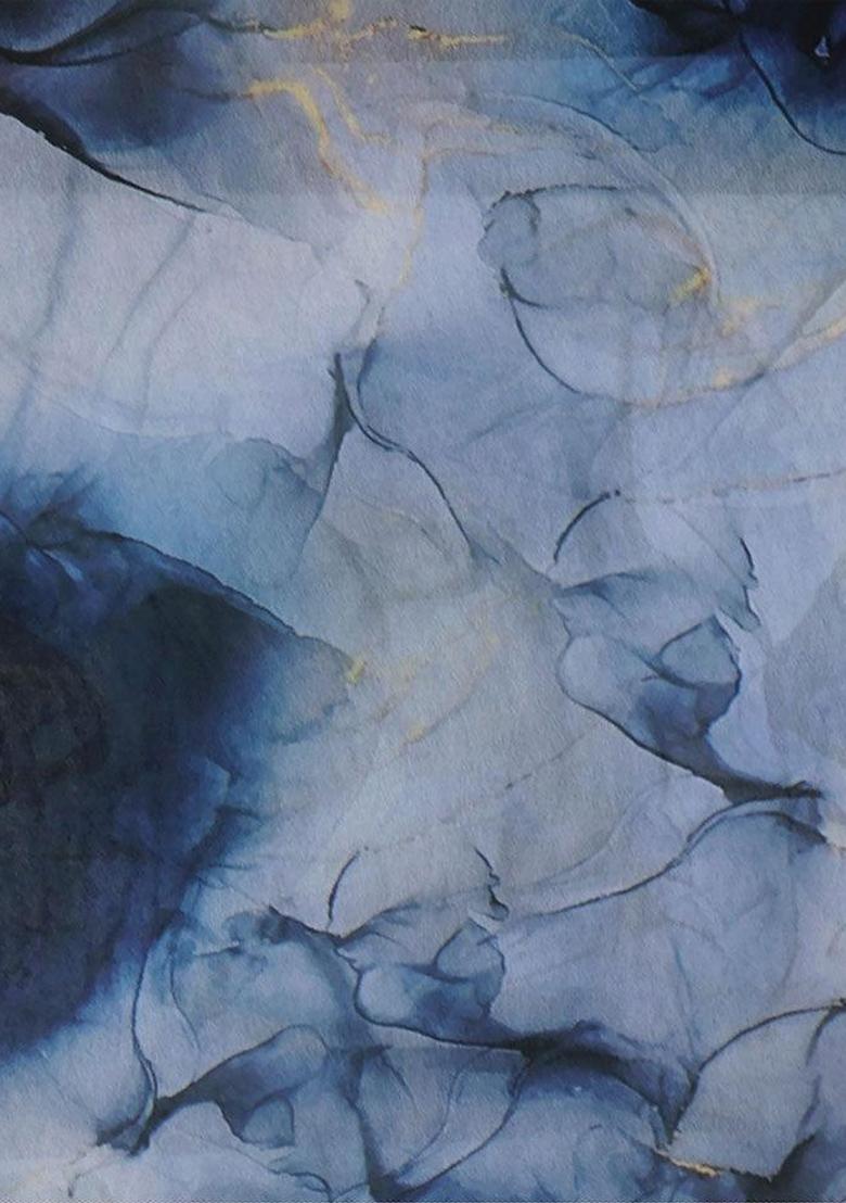 Blue Printed Polyester Fusion Set - Indya