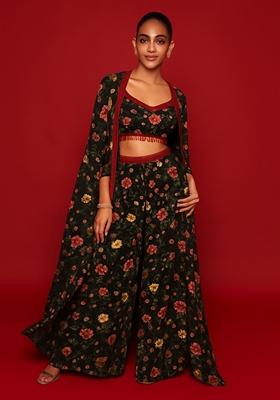 Black Printed Polyester Fusion Set