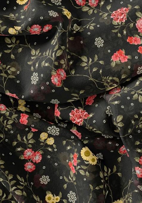 Black Printed Polyester Fusion Set