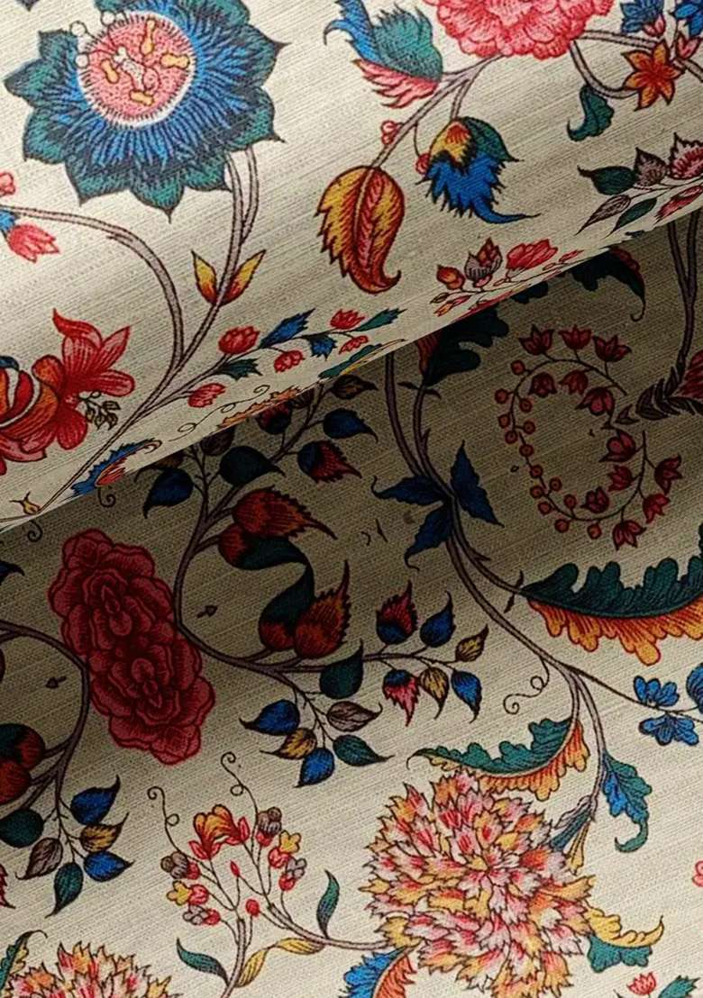 Multicolor Chiffon Fusion Set with Printed for Diwali | Wedding & Festive Wear - Indya