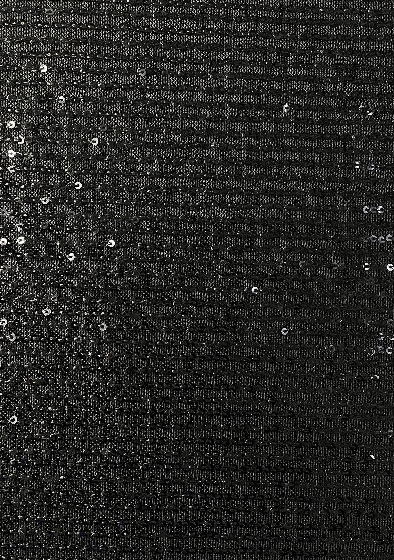 Black Sequin Embellished Georgette Fusion Set - Indya