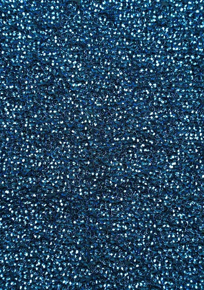 Blue Sequin Embellished Georgette Fusion Set - Indya