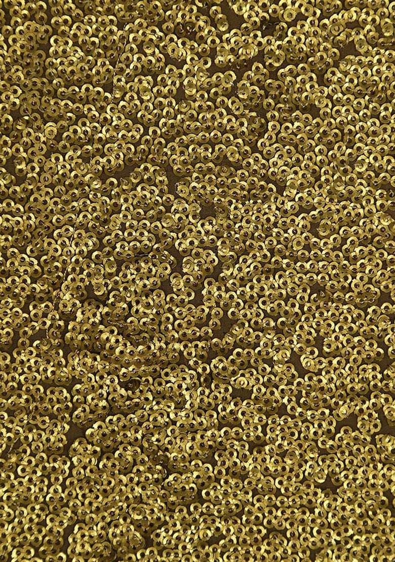 Golden Sequin Embellished Georgette Fusion Set - Indya