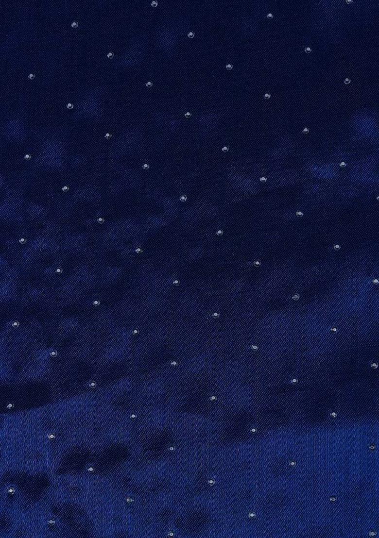 Blue Stone Work Satin Fusion Set - Indya