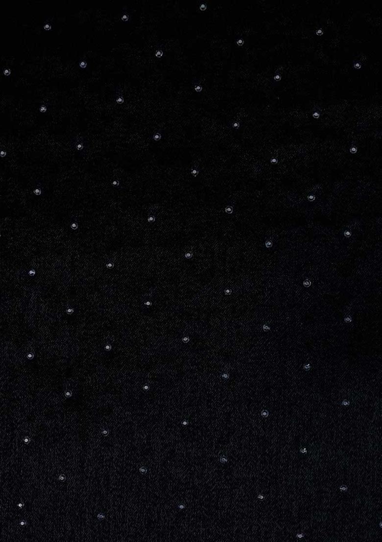 Black Stone Work Satin Fusion Set - Indya