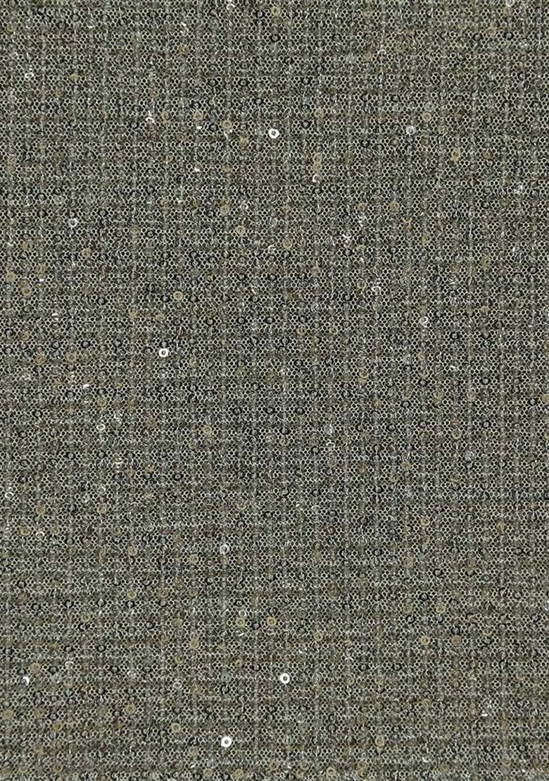 Grey Sequin Embellished Net Fusion Set - Indya