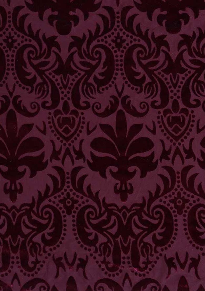 Maroon Self Design Velvet Fusion Set - Indya