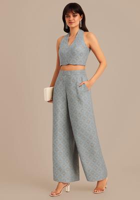 Silver Jacquard Brocade Fusion Set