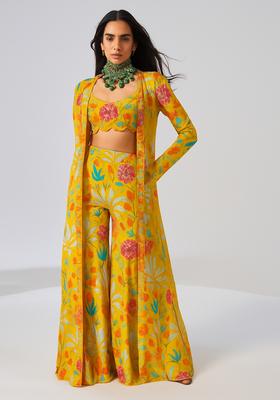 Black Printed Chiffon Fusion Set