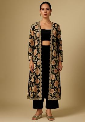 Multicolor Printed Micro Velvet Fusion Set