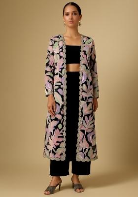 Multicolor Printed Micro Velvet Fusion Set