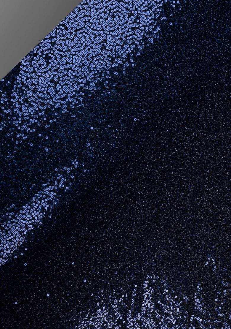 Deep Blue Embellished Blouse Georgette Fusion Set - Indya