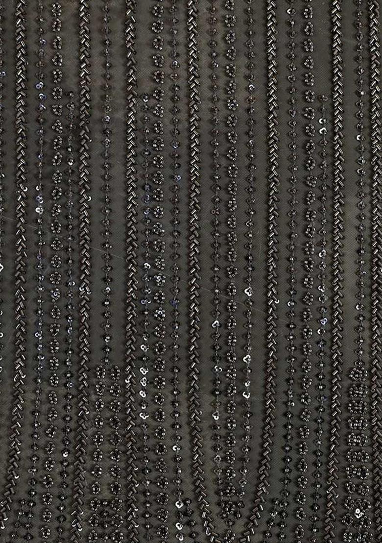 Black Embellished Blazer Georgette Fusion Set