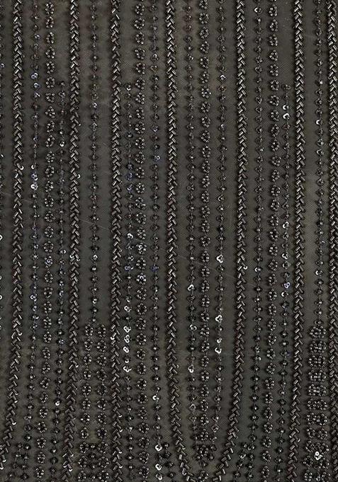 Black Embellished Blazer Georgette Fusion Set