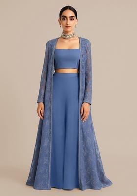 Lilac Sequin Embroidered Tissue Fusion Set