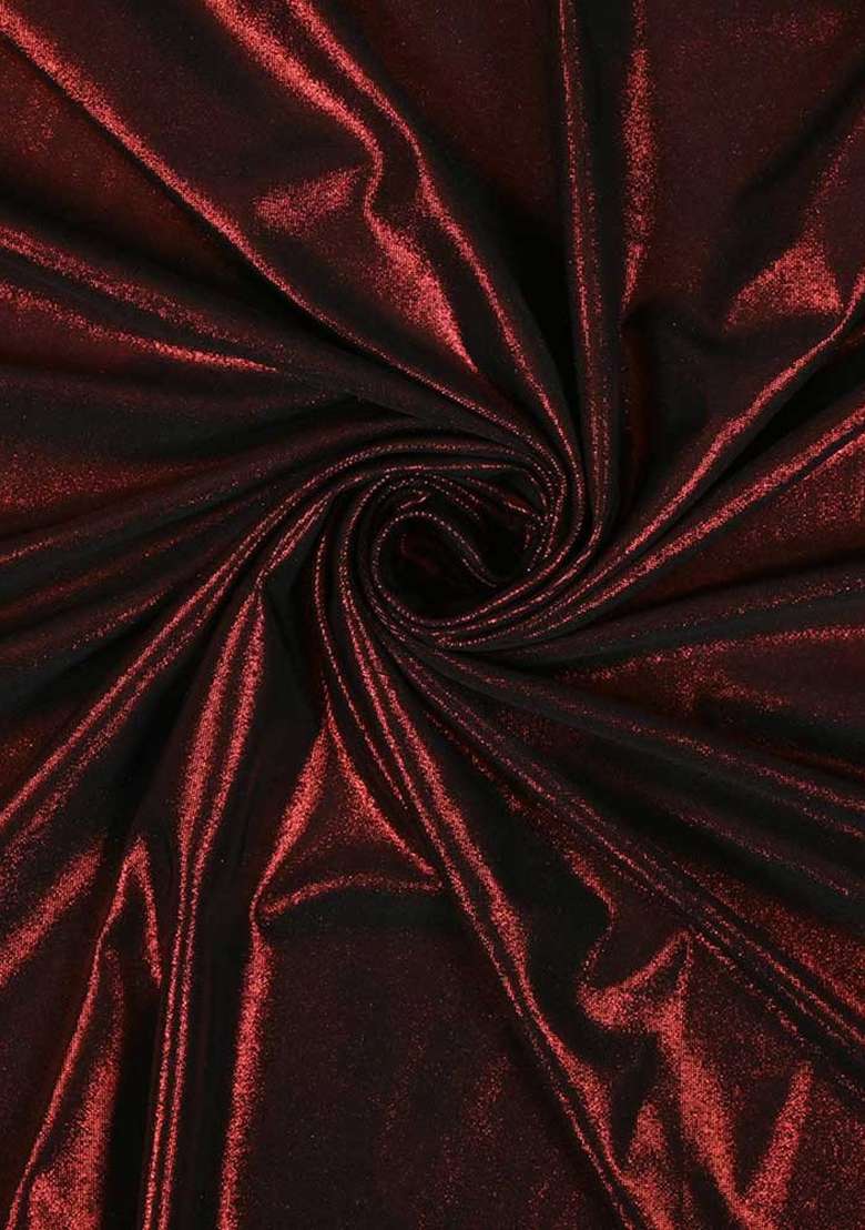 Maroon Sequin Work Polyester Gown - Indya