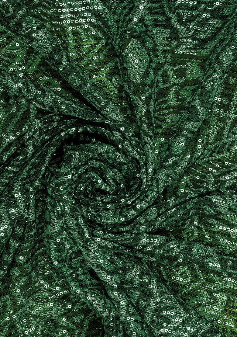 Green Embellished Net Fusion Set