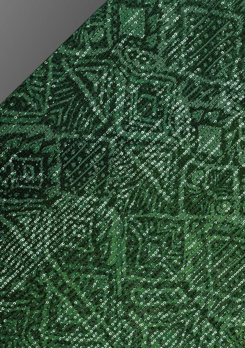 Green Embellished Net Fusion Set