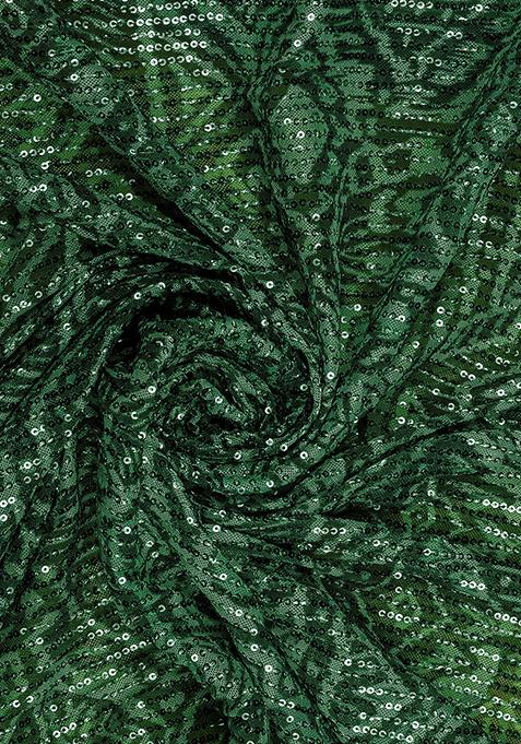 Green Embellished Net Fusion Set