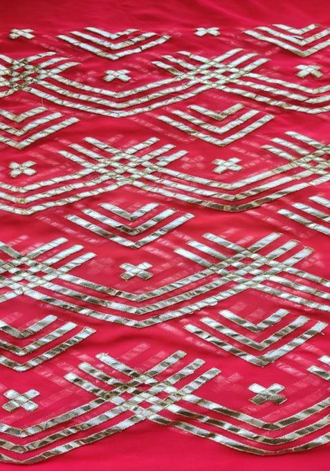 Pink Embroidered Georgette Lehenga Set