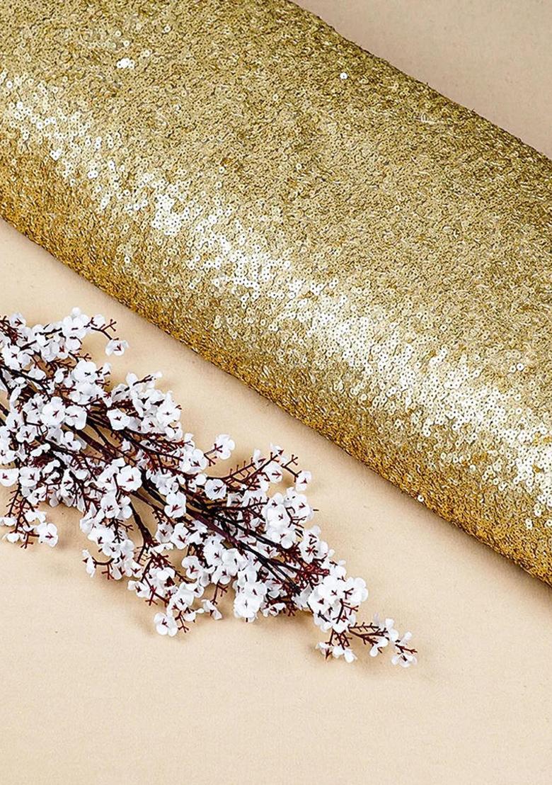 Golden Sequin Georgette Fusion Set - Indya