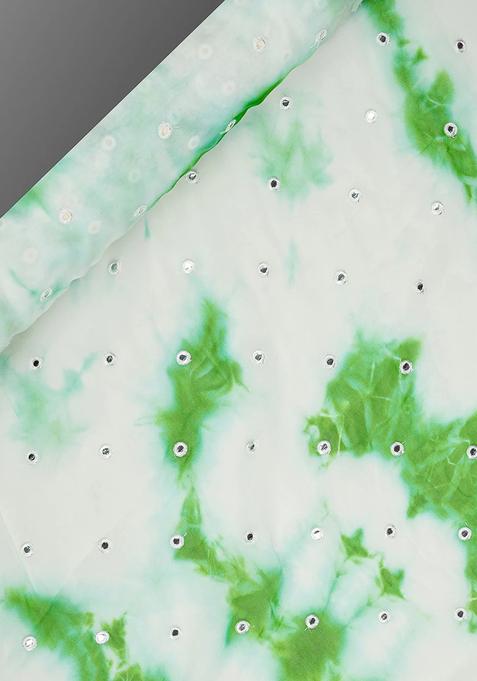 Green Printed Georgette Lehenga Set