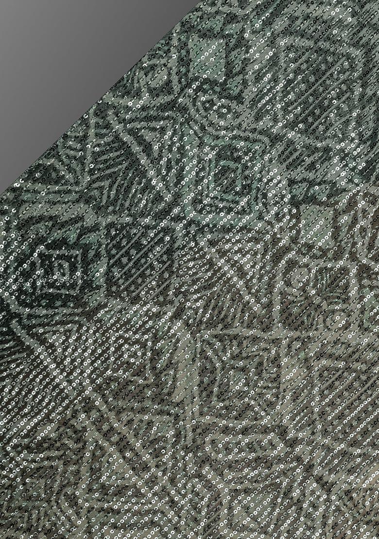 Black Printed Georgette Fusion Set - Indya