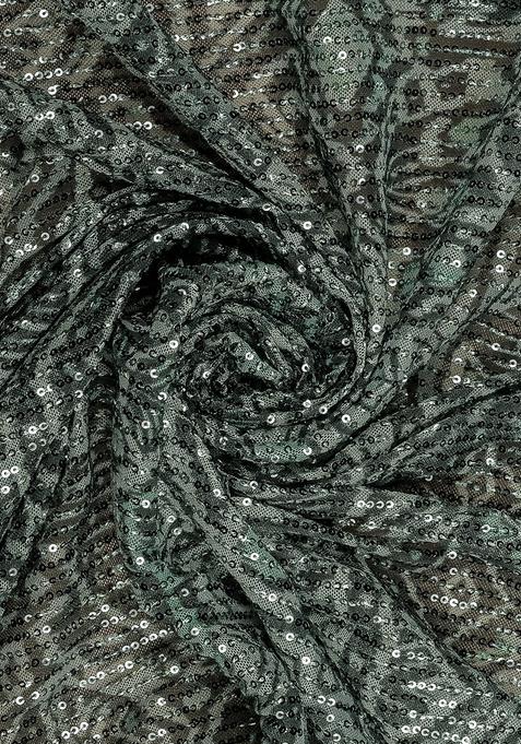 Black Printed Georgette Lehenga Set