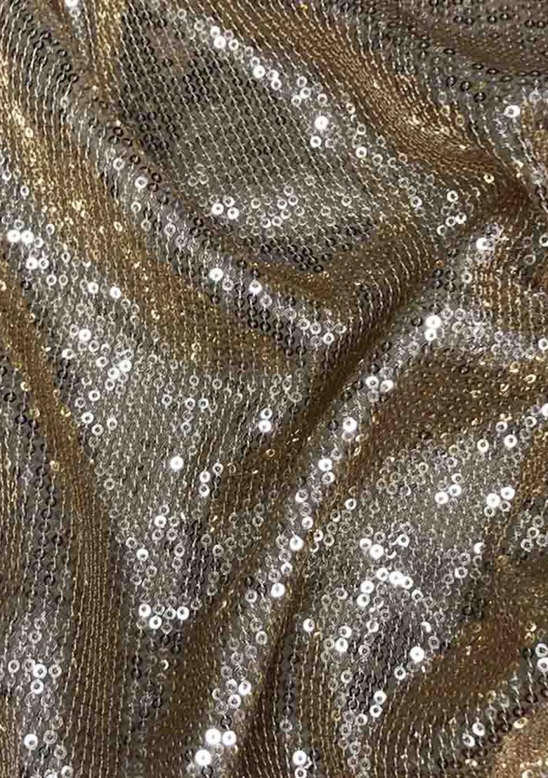 Rose Gold Sequin Embroidered Georgette Fusion Set - Indya