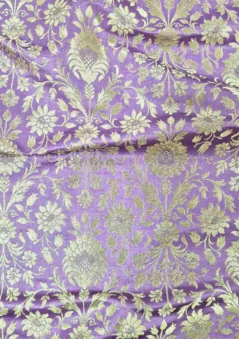 Lilac Jacquard Jacket Brocade Fusion Set - Indya