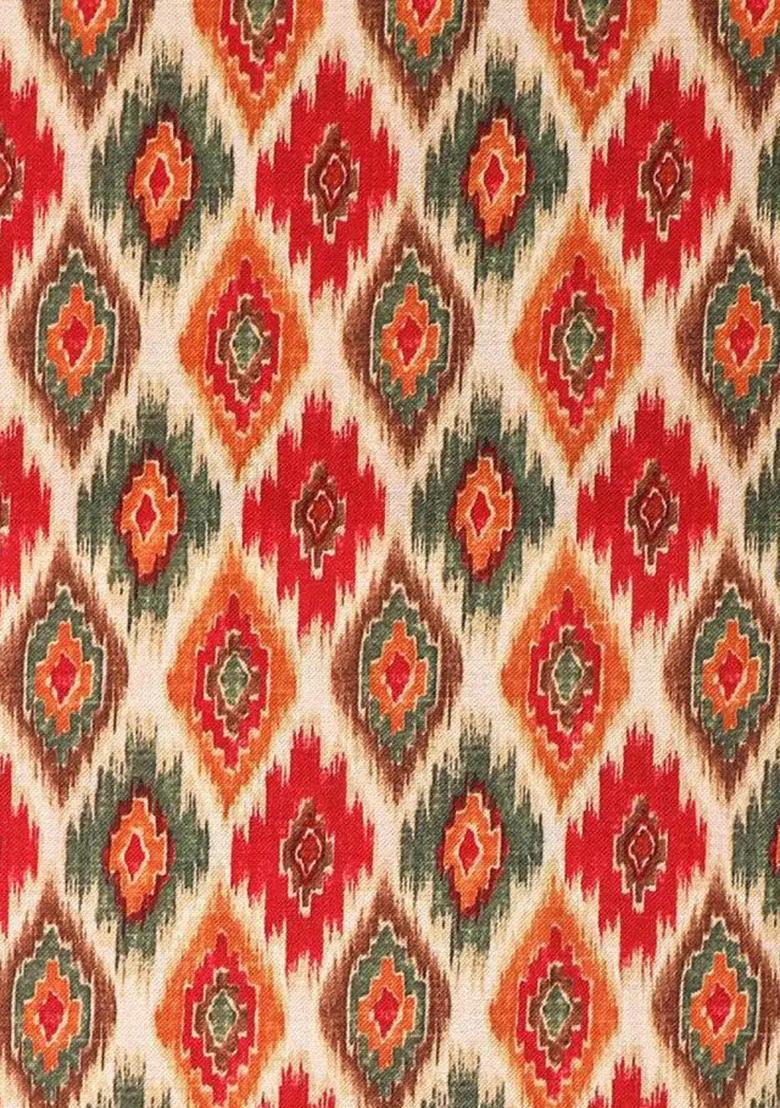 Yellow Printed Jacket Georgette Fusion Set - Indya