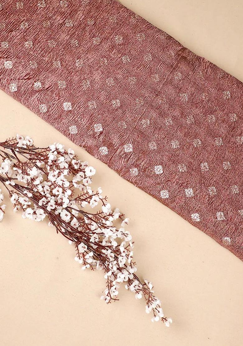 Brown Printed Organza Fusion Set - Indya