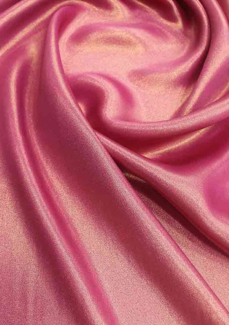 Pink Solid Satin Georgette Fusion Set - Indya