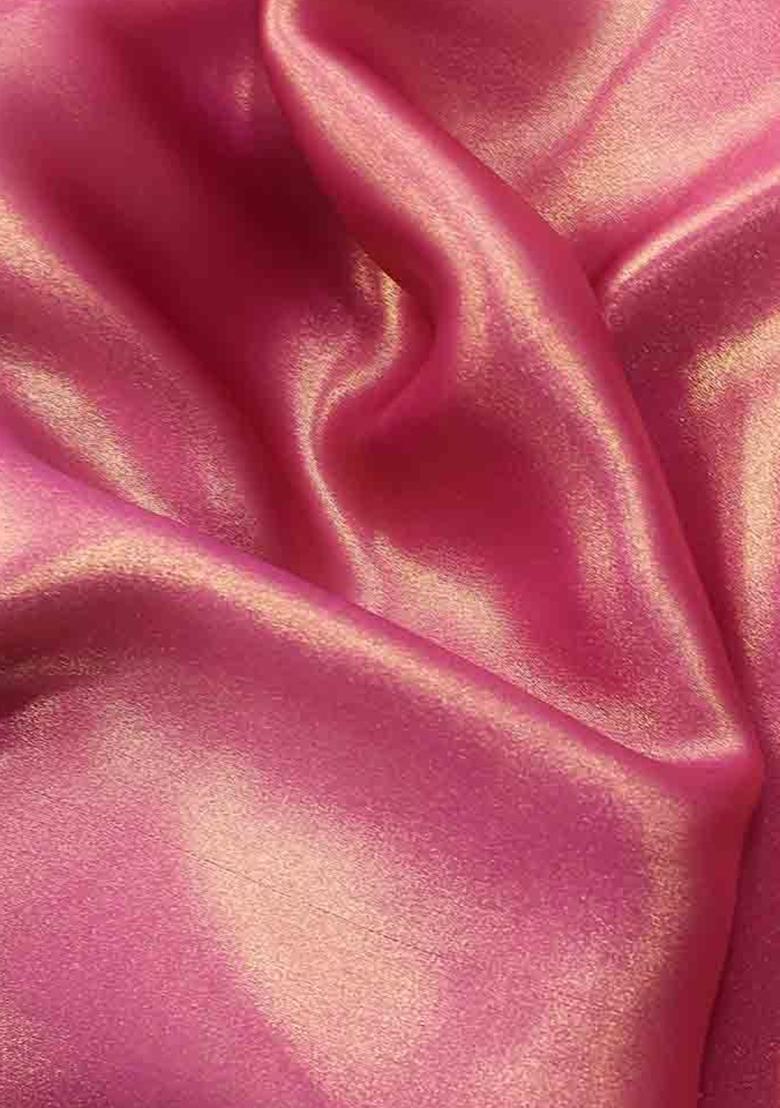 Pink Solid Satin Georgette Fusion Set - Indya