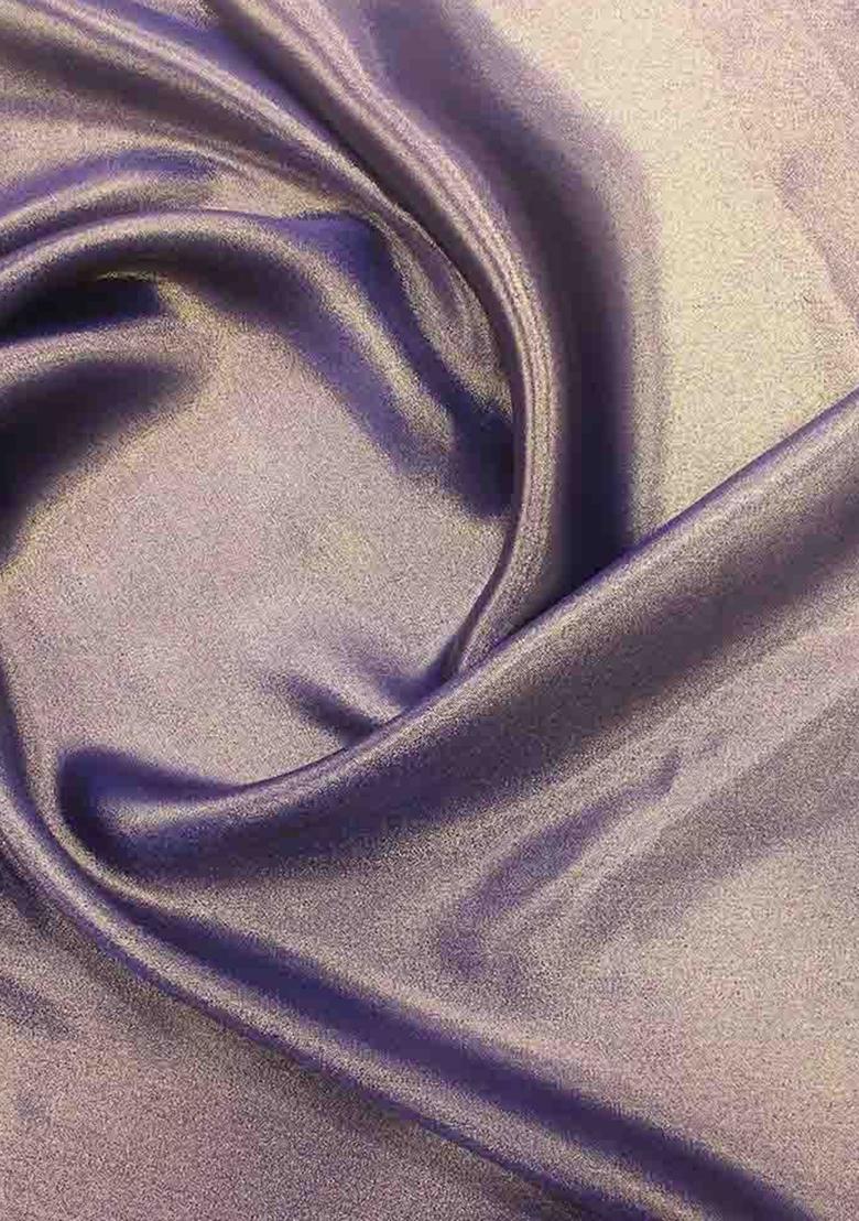 Purple Solid Satin Georgette Fusion Set - Indya