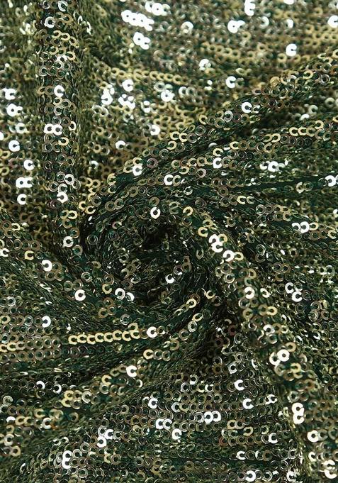 Green Sequin Blouse Georgette Lehenga Set