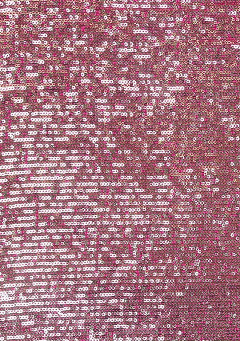 Hot Pink Sequin Blouse Georgette Lehenga Set - Indya