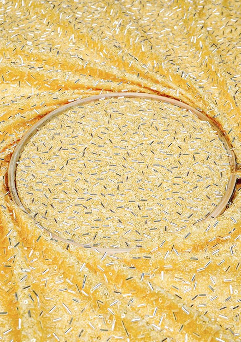 Yellow Sequin Embellished Blouse Georgette Lehenga Set