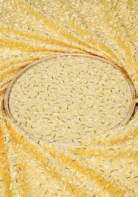 Yellow Sequin Embellished Blouse Georgette Lehenga Set