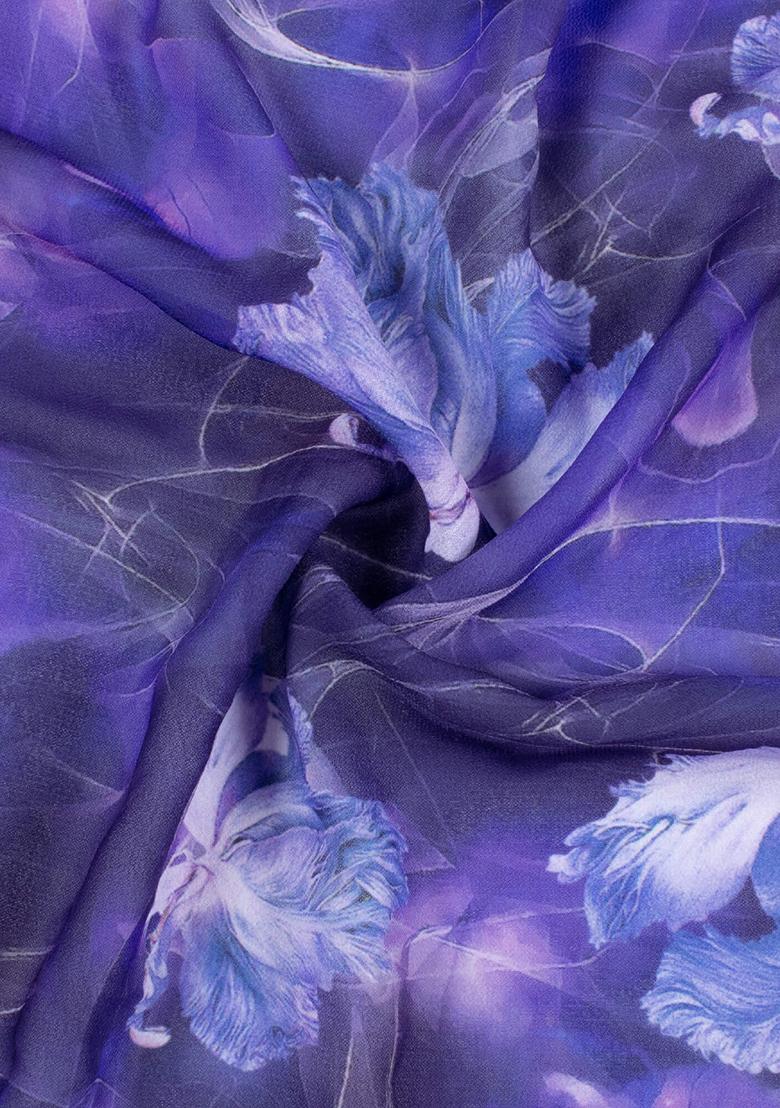 Violet Printed Georgette Lehenga Set