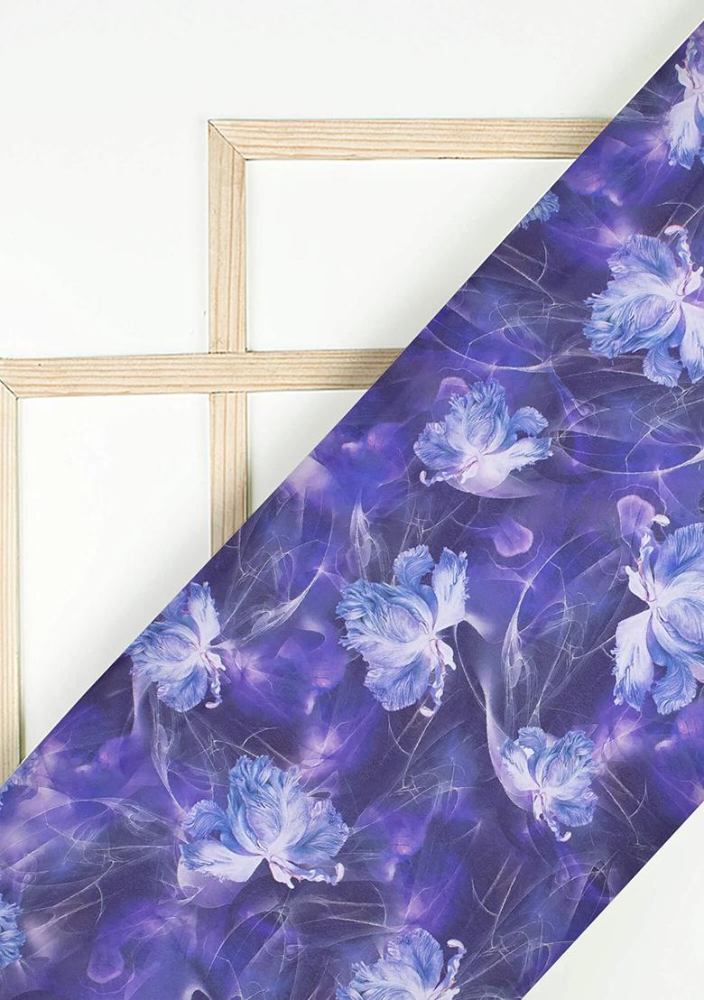 Violet Printed Georgette Fusion Set - Indya