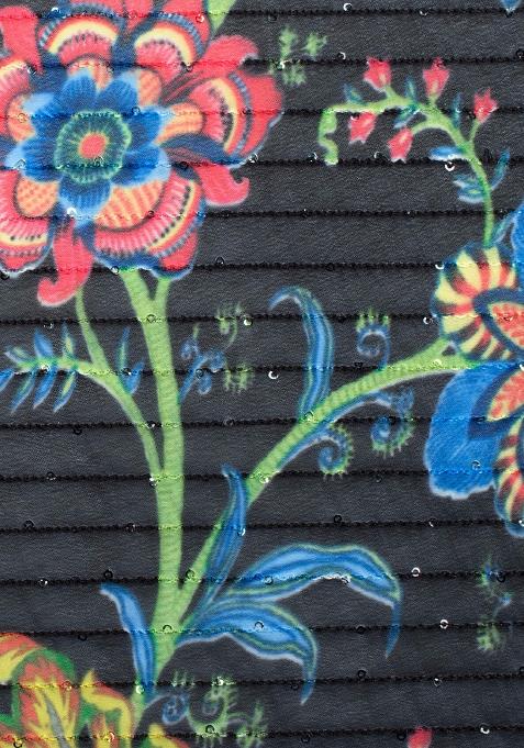 Black Printed Georgette Lehenga Set