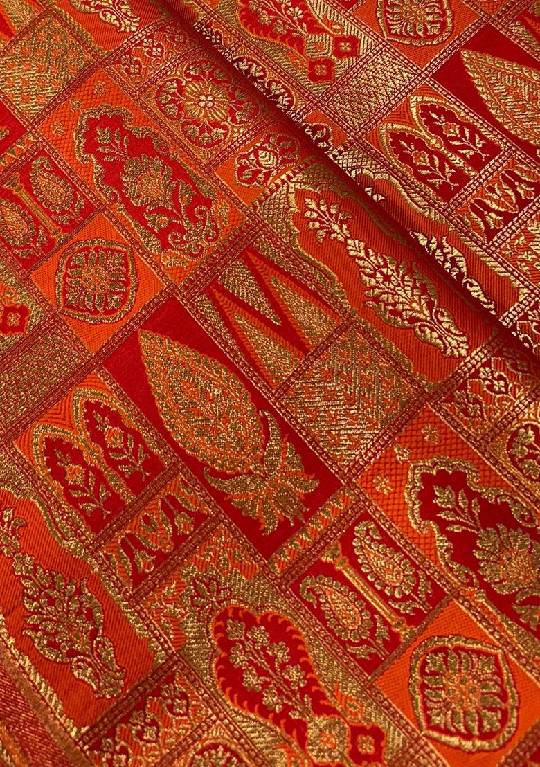 Red Jacquard Fusion Set - Indya