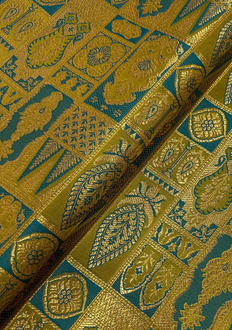 Mustard Yellow Jacquard Fusion Set - Indya