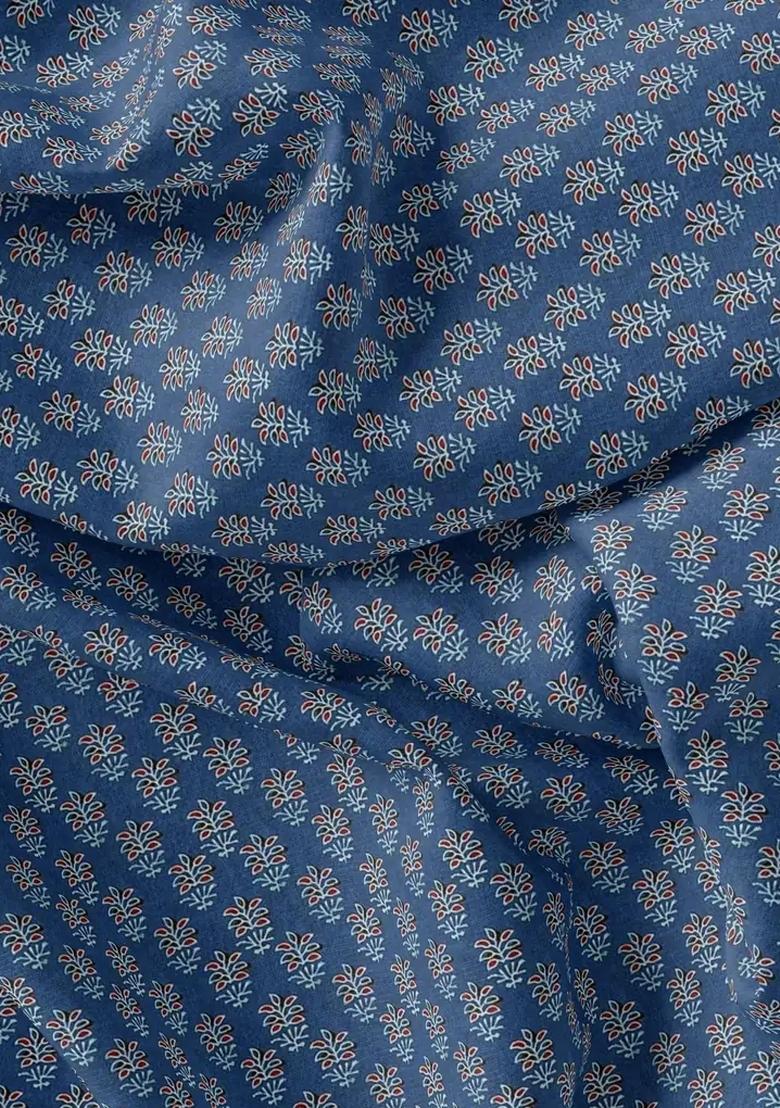 Blue Printed Fusion Set - Indya