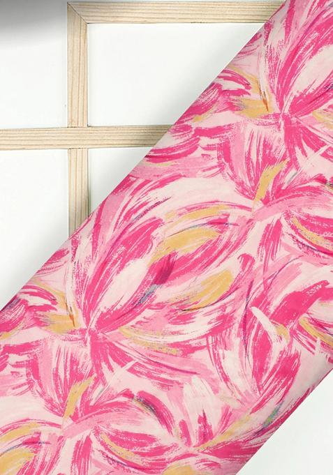 Light Pink Printed Satin Lehenga Set