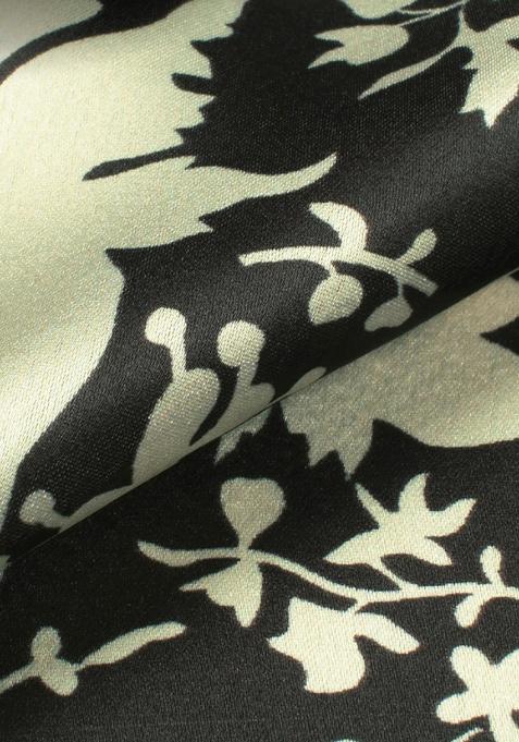 Black And White Printed Satin Lehenga Set