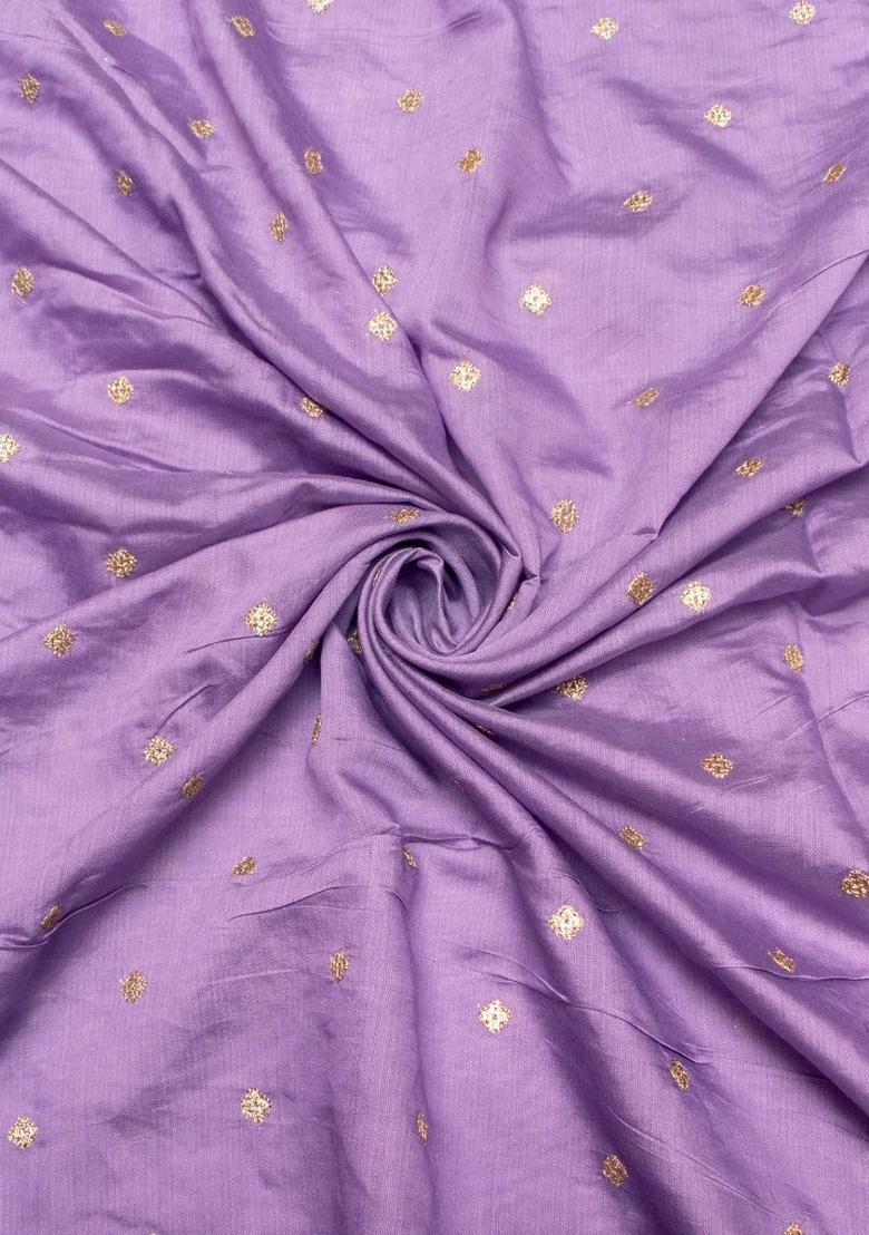 Lavender Embroidered Chanderi Lehenga Set - Indya