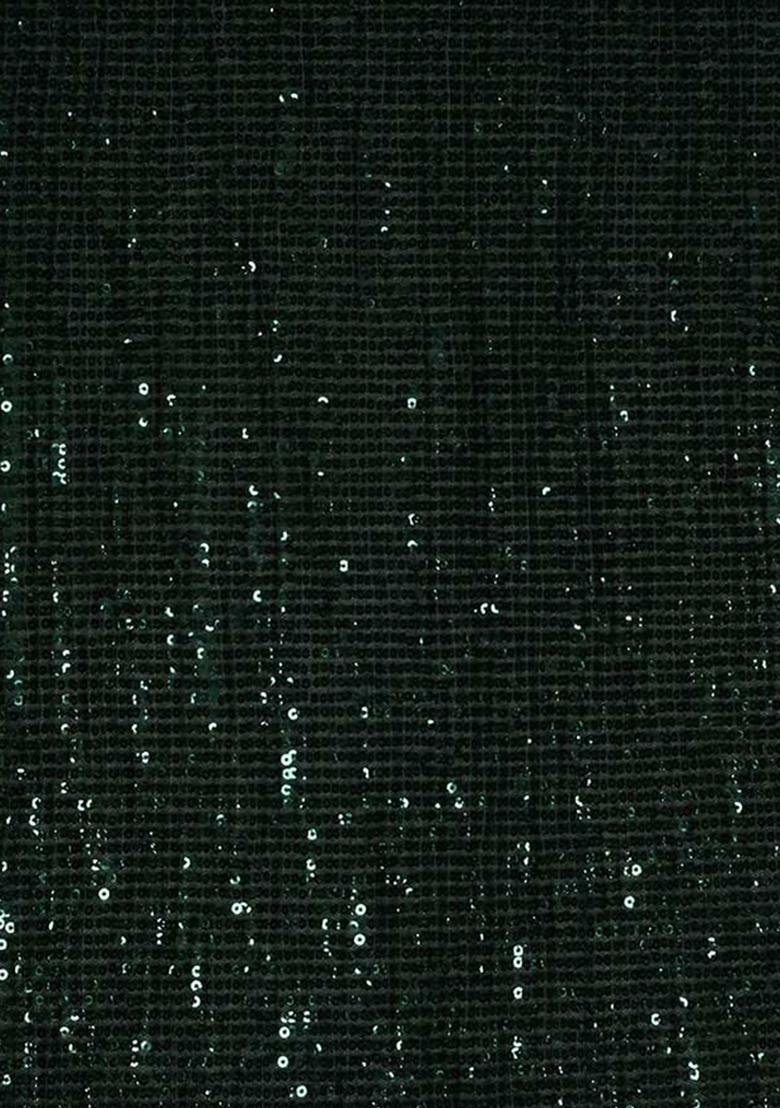 Green Sequin Net Fusion Set - Indya