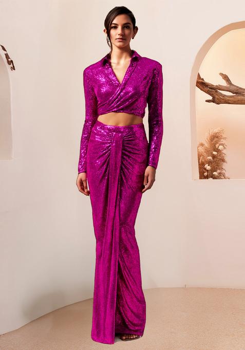 Pink Sequin Net Fusion Set